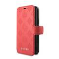 CG MOBILE Guess 4G Peony Booktype PU Leather Phone Case Compatible for iPhone 11 Pro (5.8") Mobile Case with Card Holder Inside Officially Licensed - Red