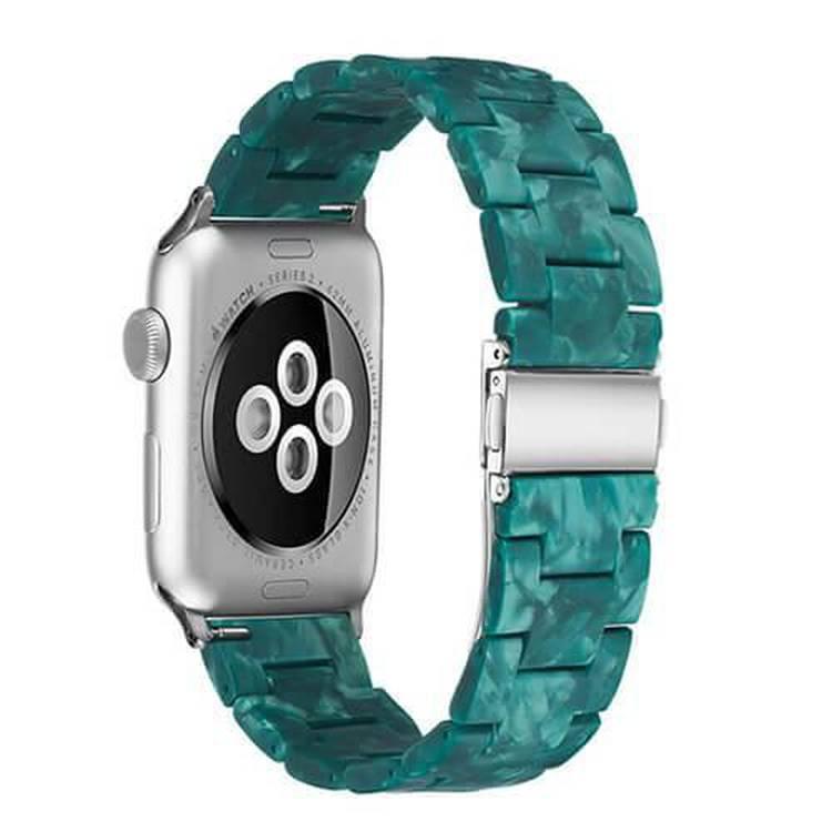 Devia Elegant Resin Watch Band 38/40mm, Fashionable Style, Easy installation, Comfortable High-Tech Surface Finish, Water Resistant, High Quality Stainless Steel, Durable - Green