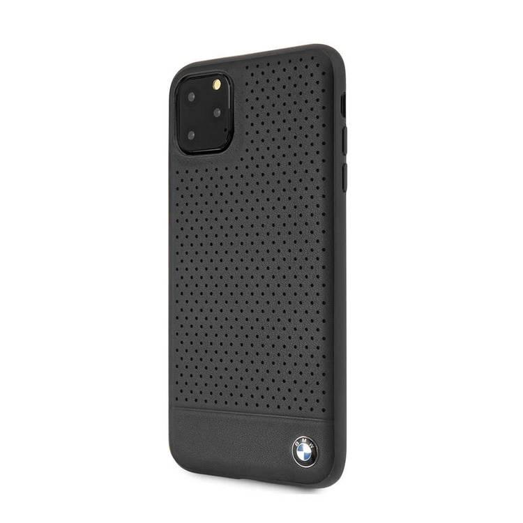 CG MOBILE, BMW Perforated Leather HardCase Compatible w/ iPhone 11 Pro Max, Premium Leather, Anti-Scratch, Camera Protection, Easy Access to All Ports - Black