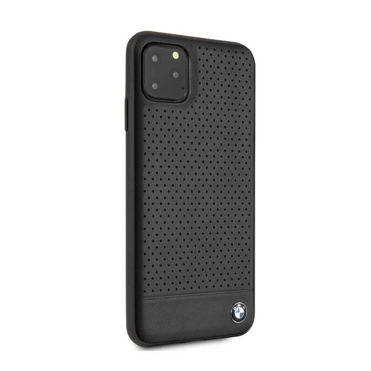 CG MOBILE, BMW Perforated Leather HardCase Compatible w/ iPhone 11 Pro Max, Premium Leather, Anti-Scratch, Camera Protection, Easy Access to All Ports - Black