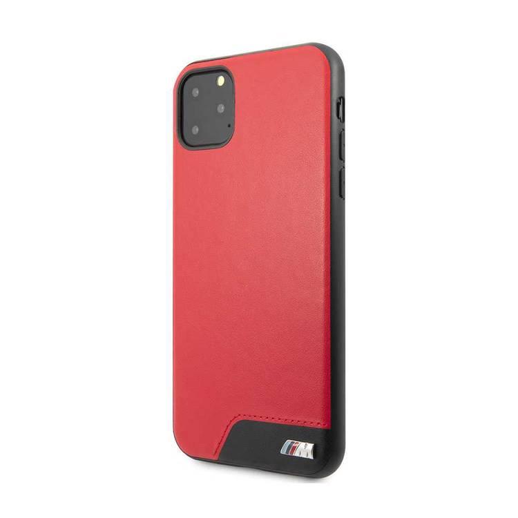 CG Mobile BMW Hard Case Smooth PU Leather For iPhone 11 Pro Max, Premium Leather, Anti-Scratch, Camera Protection, Easy Access to All Ports - Red