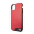 CG Mobile BMW Hard Case Smooth PU Leather For iPhone 11 Pro Max, Premium Leather, Anti-Scratch, Camera Protection, Easy Access to All Ports - Red