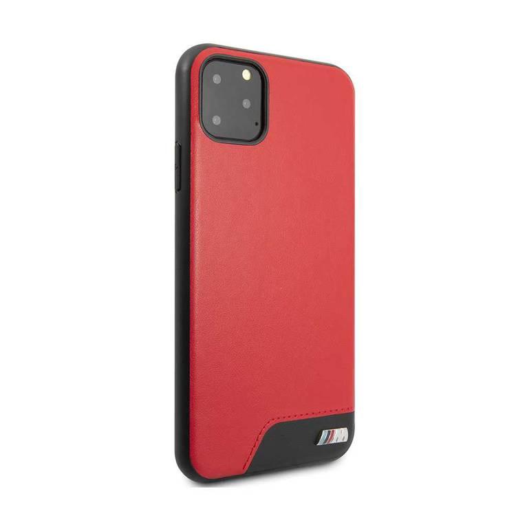 CG Mobile BMW Hard Case Smooth PU Leather For iPhone 11 Pro Max, Premium Leather, Anti-Scratch, Camera Protection, Easy Access to All Ports - Red