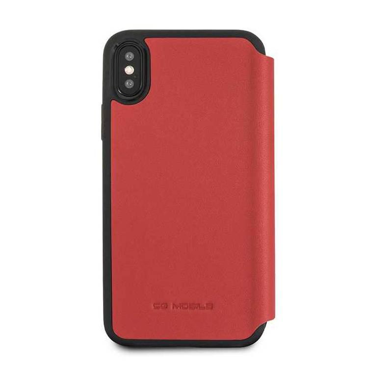 CG Mobile Ferrari Heritage Book Type Case for iPhone X, Shock-Absorption, Drop Resistant, Protective Suitable for Wireless Charger Officially Licensed Red