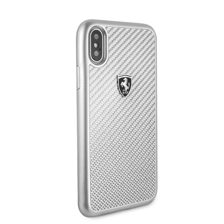 CG Mobile Ferrari Heritage Real Carbon Hard Case for iPhone X - Silver