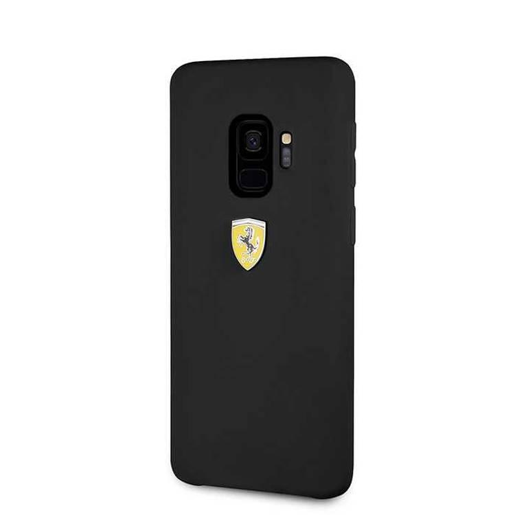 CG MOBILE Ferrari SF Silicone Phone Case Compatible for Samsung Galaxy S9 | Protective Mobile Case Officially Licensed - Black