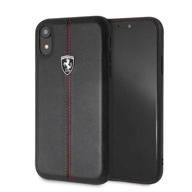 CG Mobile Ferrari Heritage Hard Case for iPhone Xr, Shock Absorbent, Scratch Resistant, Drop Protection Back Cover Suitable with Wireless Charging Officially Licensed - Black