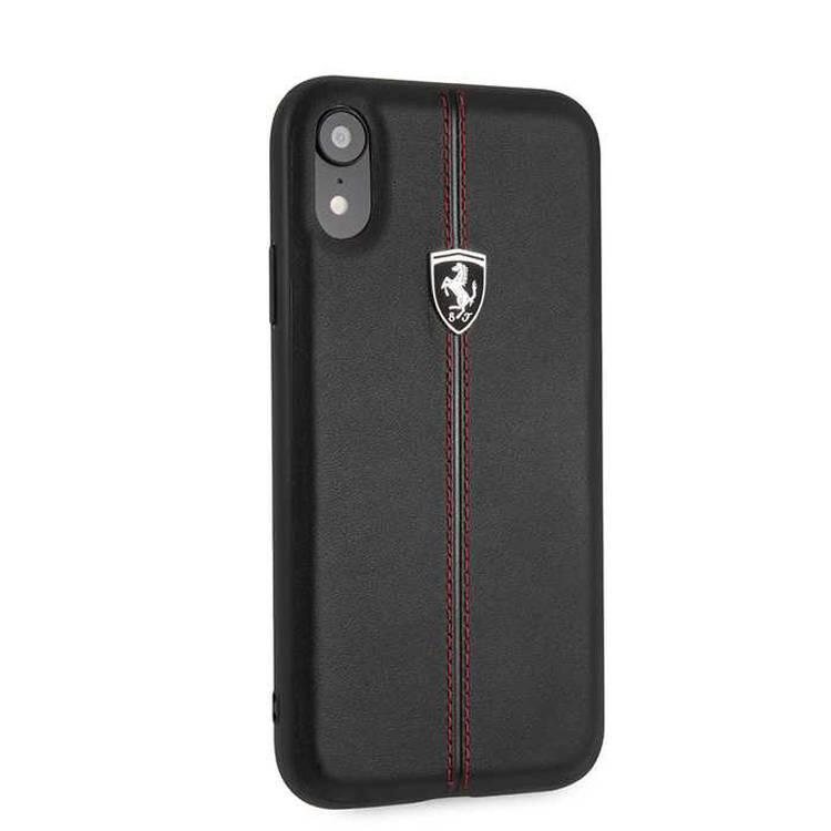 CG Mobile Ferrari Heritage Hard Case for iPhone Xr, Shock Absorbent, Scratch Resistant, Drop Protection Back Cover Suitable with Wireless Charging Officially Licensed - Black