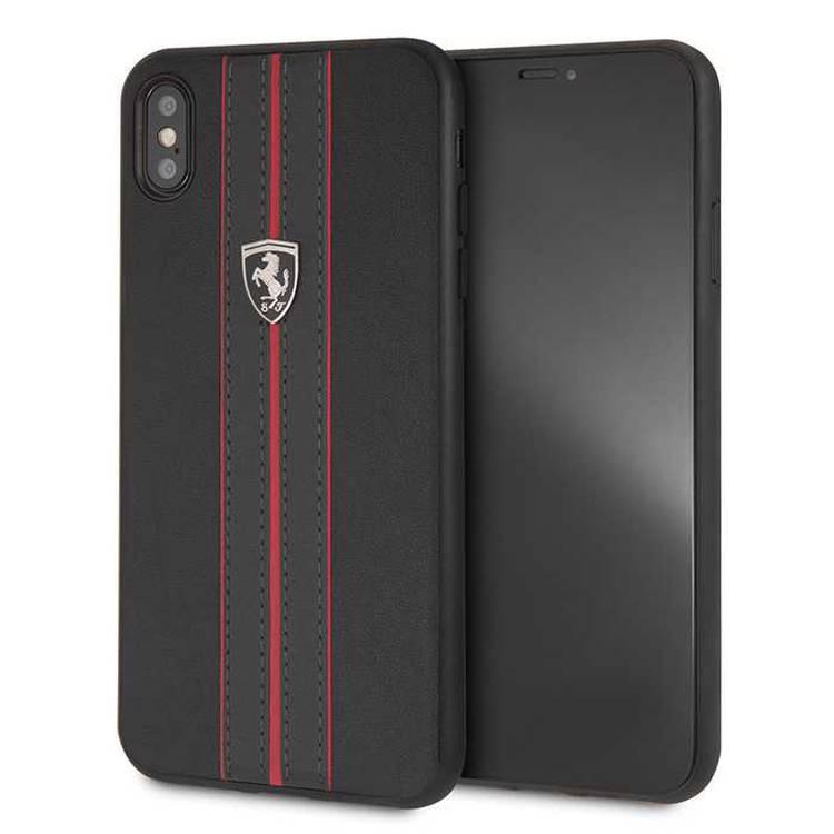 CG Mobile Ferrari Urban Off Track PU Leather Hard Case for iPhone Xs Max - Black