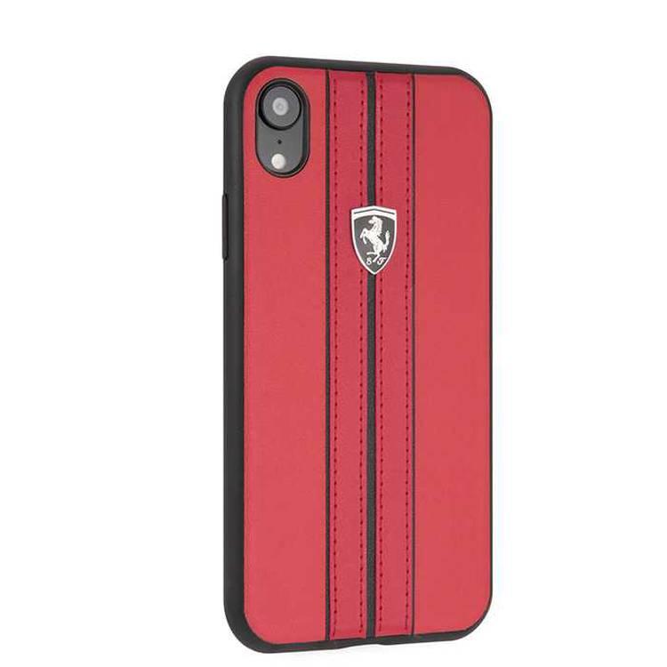 CG Mobile Ferrari Urban Off Track PU Leather Hard Case for iPhone Xr - Red