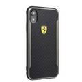 CG MOBILE Ferrari On Track Hard Phone Case with Carbon Effect Compatible for iPhone Xr (6.1") Protective Mobile Case Officially Licensed - Black