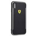 CG MOBILE Ferrari On Track Hard Phone Case with Carbon Effect Compatible for iPhone Xs Max (6.5") Protective Mobile Case Officially Licensed - Black