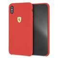 CG Mobile Ferrari SF Silicone Case for iPhone Xs Max, Anti-Scratch, Shock Absorption & Drop Protective Back Cover Suitable with Wireless Charging Officially Licensed - Red