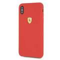 CG Mobile Ferrari SF Silicone Case for iPhone Xs Max, Anti-Scratch, Shock Absorption & Drop Protective Back Cover Suitable with Wireless Charging Officially Licensed - Red