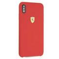 CG Mobile Ferrari SF Silicone Case for iPhone Xs Max, Anti-Scratch, Shock Absorption & Drop Protective Back Cover Suitable with Wireless Charging Officially Licensed - Red