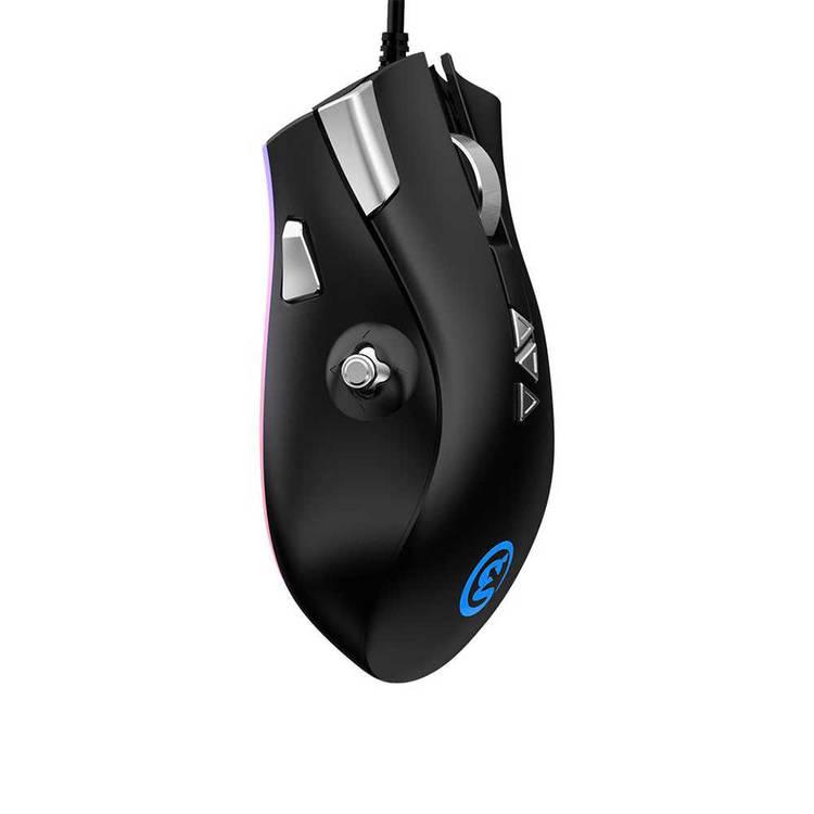 GameSir GM200 E-Sports Gaming Mouse, The Fully Customizable Button, LED Optical Computer Mouse Pro Gamer, Cable Length: 5.25 ft, Polished UV Coating Enables Durable Gaming - Black