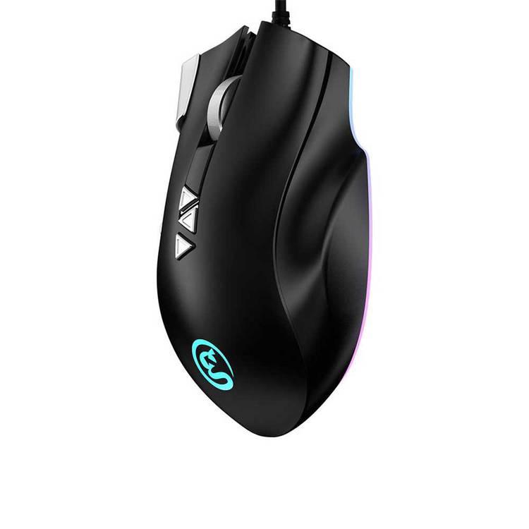 GameSir GM200 E-Sports Gaming Mouse, The Fully Customizable Button, LED Optical Computer Mouse Pro Gamer, Cable Length: 5.25 ft, Polished UV Coating Enables Durable Gaming - Black