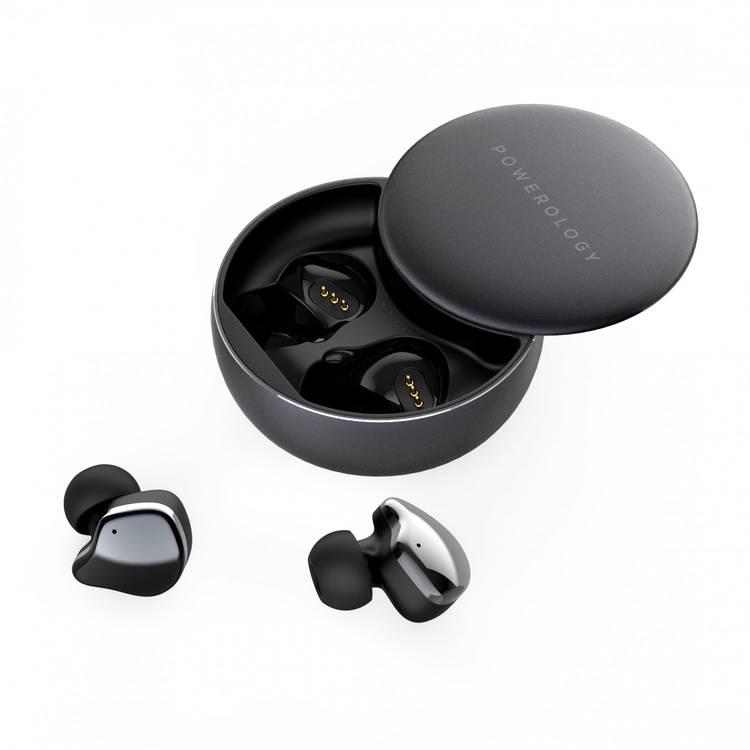 Bluetooth Headset Powerology PTWSEGY True Wireless Earbuds-Grey