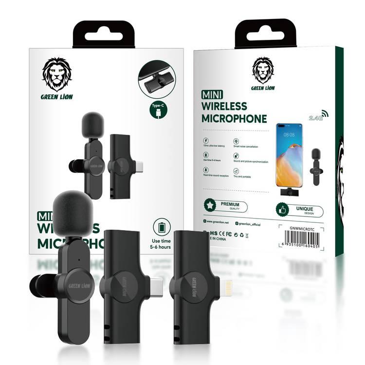 Green Lion Mini Wireless Microphone ( Lightning Connector ) - Black