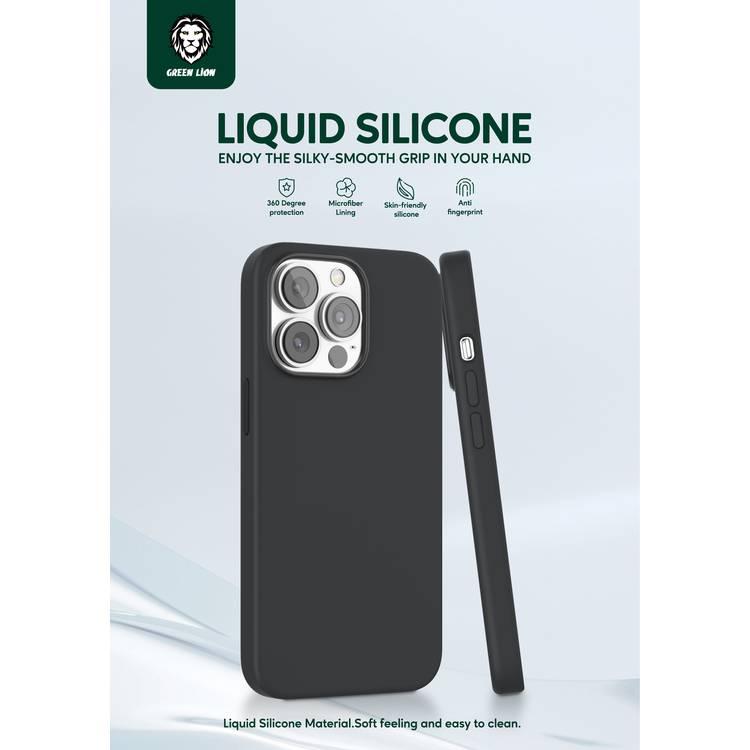 Green Lion Liquid Silicone Case for iPhone 13 Pro 6.1" - Black