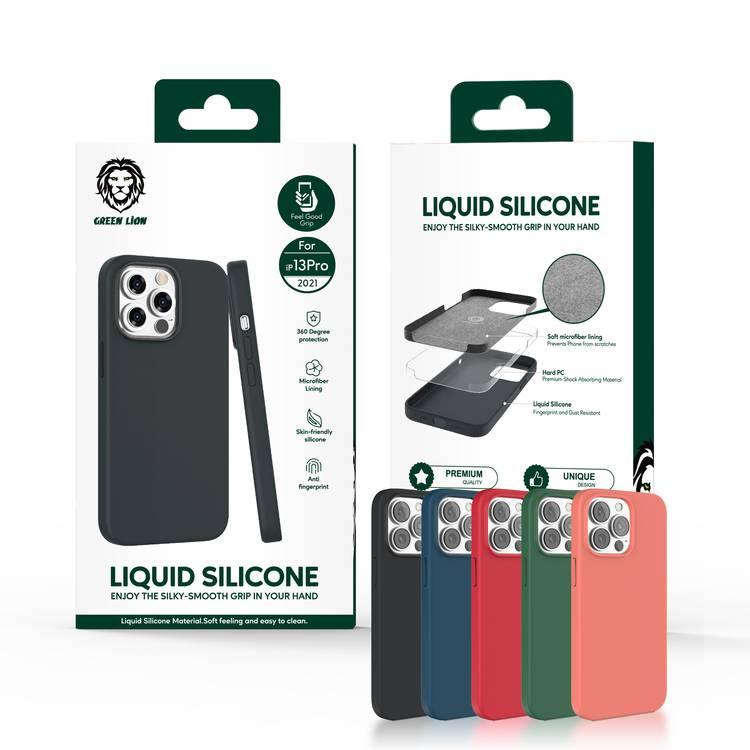 Green Lion Liquid Silicone Case for iPhone 13 Pro 6.1" - Black