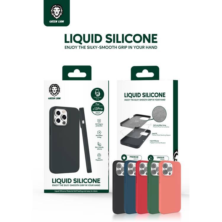 Green Lion Liquid Silicone Case for iPhone 13 Pro 6.1" - Black