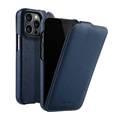 Melkco Jacka Series Lai Chee Pattern Premium Leather  Cover Case for Apple iPhone 13 Pro (6.1") - (Dark Blue LC)