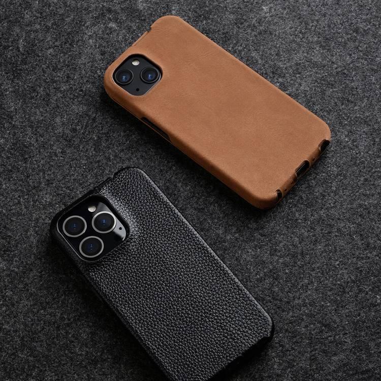 Melkco Jacka Series Lai Chee Pattern Premium Leather  Cover Case for Apple iPhone 13 Pro (6.1") - (Black LC)