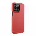 Melkco Back Snap Series Lai Chee Pattern Premium Leather Snap Cover Case for Apple iPhone 13 Pro (6.1") - (Red LC)