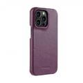 Melkco Back Snap Series Lai Chee Pattern Premium Leather Snap Cover Case for Apple iPhone 13 Pro (6.1") - (Purple LC)