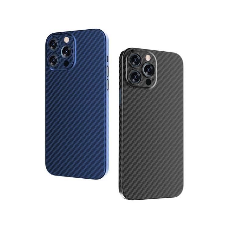 Green Lion Fibra de Carbon Case for iPhone 13 Pro 6.1" , Drop & Shock Absorption Protective Back Cover Suitable with Wireless Charging Officially Licensed - Blue