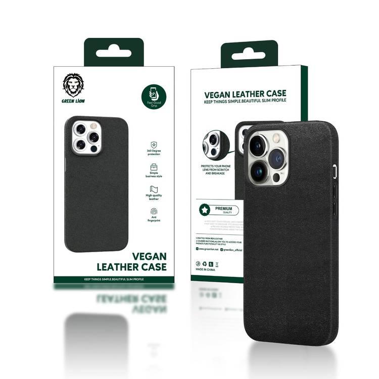 Green Vegan Leather Case for iPhone 13 Pro ( 6.1 ), - Brown