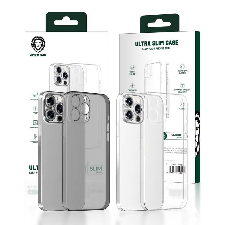 Green Lion Ultra Slim Case for iPhone 13 Pro Max ( 6.7 " ), Easy Access to All Ports (Cameras, Buttons & Speakers) Slim & Lightweight Protective Back Cover - Grey