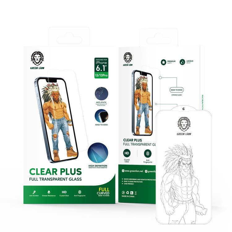 Green Lion Clear Plus Full Transparent Glass Screen Protector for iPhone 13 Pro Max, Anti-Scratch, Screen Guard with Alignment Frame, Full Coverage Screen Protector - Clear