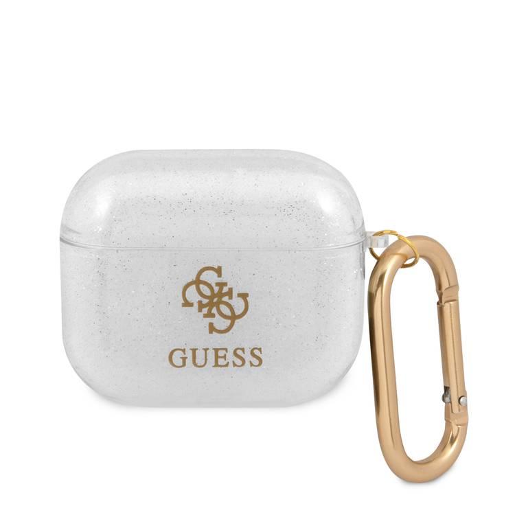 Guess TPU Colored Glitter Case for Airpods 3 - Transparent