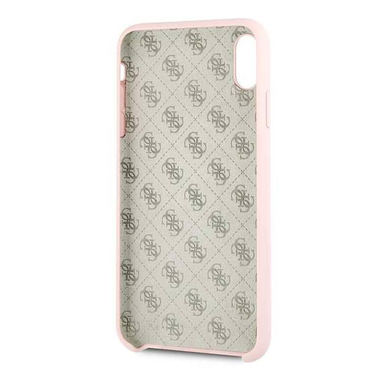 CG MOBILE Guess Silicone Phone Case Compatible for Apple iPhone Xs Max (6.5") Anti-Scratch Mobile Case Officially Licensed - Light Pink