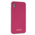 CG MOBILE Guess Silicone Phone Case Compatible for Apple iPhone Xs Max (6.5") Anti-Scratch Mobile Case Officially Licensed - Pink