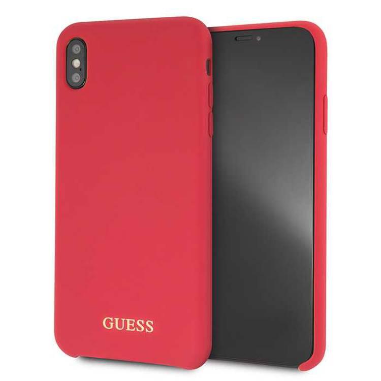 CG MOBILE Guess Silicone Phone Case Compatible for Apple iPhone Xs Max (6.5") Anti-Scratch Mobile Case Officially Licensed - Red