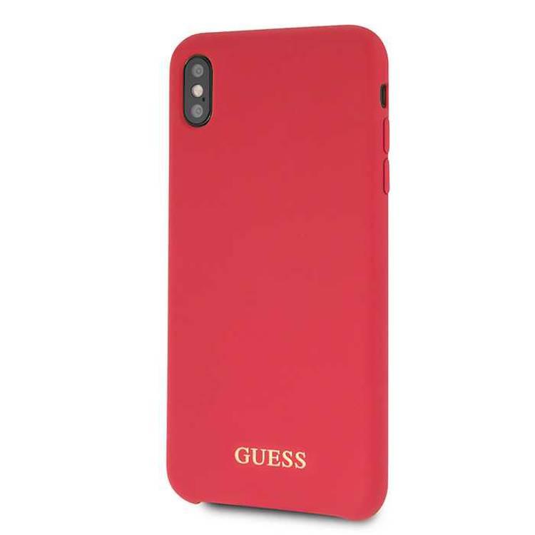 CG MOBILE Guess Silicone Phone Case Compatible for Apple iPhone Xs Max (6.5") Anti-Scratch Mobile Case Officially Licensed - Red