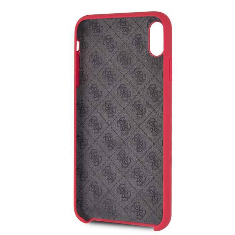 CG MOBILE Guess Silicone Phone Case Compatible for Apple iPhone Xs Max (6.5") Anti-Scratch Mobile Case Officially Licensed - Red