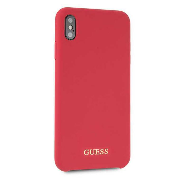 CG MOBILE Guess Silicone Phone Case Compatible for Apple iPhone Xs Max (6.5") Anti-Scratch Mobile Case Officially Licensed - Red