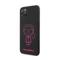 Karl Lagerfeld Ikonik Silicone Case for iPhone 11 Pro Max - Pink Outline/Black