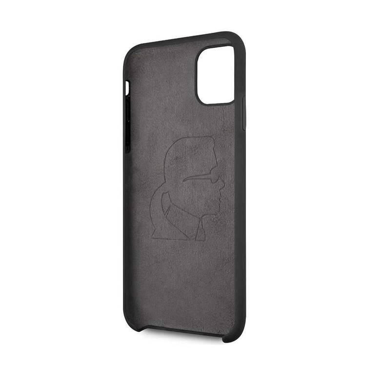 Karl Lagerfeld Ikonik Silicone Case for iPhone 11 Pro Max - Pink Outline/Black