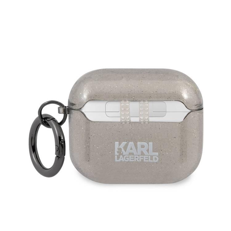 Karl Lagerfeld TPU Choupette Glitter Case for Apple Airpods 3 - Black