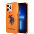 US Polo Assn Full TPU DH Logo Flou Case for iPhone 13 Pro ( 6.1  ) - Orange