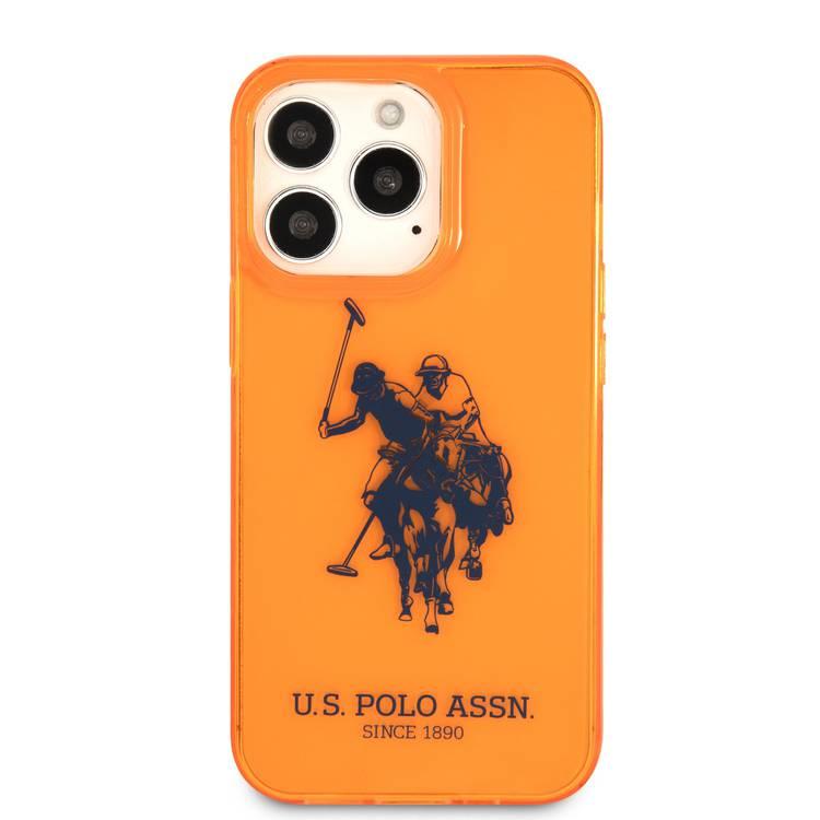 US Polo Assn Full TPU DH Logo Flou Case for iPhone 13 Pro ( 6.1  ) - Orange