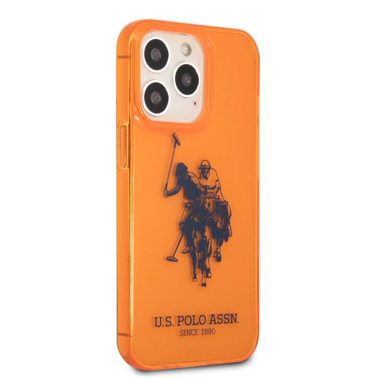 US Polo Assn Full TPU DH Logo Flou Case for iPhone 13 Pro ( 6.1  ) - Orange