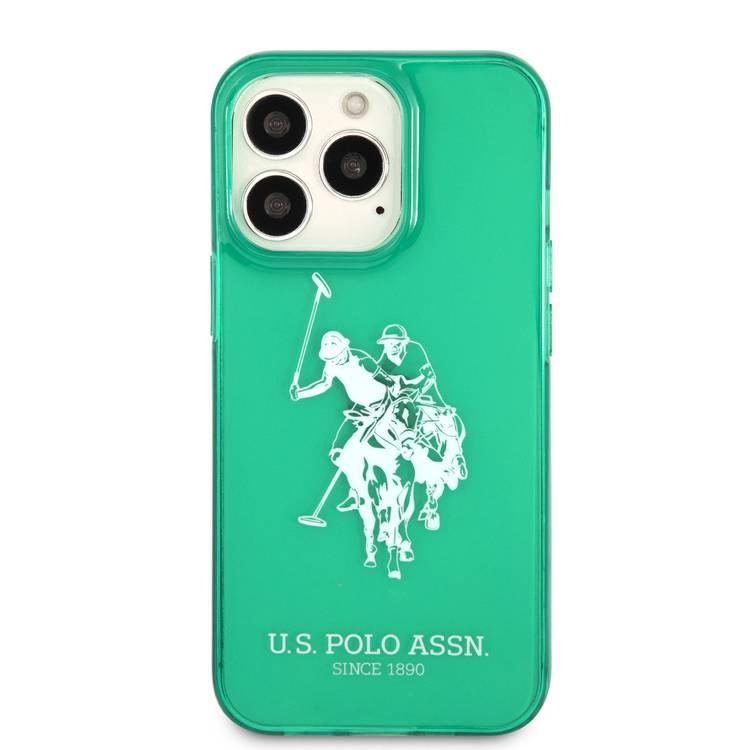 US Polo Assn Full TPU DH Logo Flou Case for iPhone 13 Pro ( 6.1  ) - Green