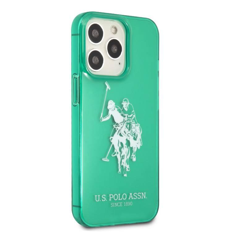 US Polo Assn Full TPU DH Logo Flou Case for iPhone 13 Pro ( 6.1  ) - Green