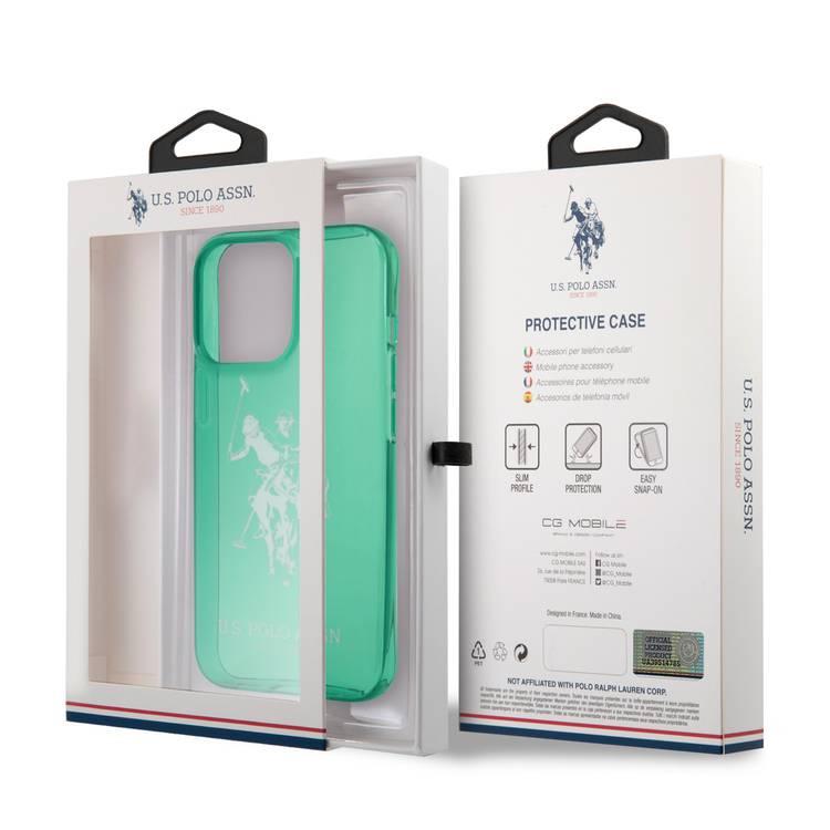 US Polo Assn Full TPU DH Logo Flou Case for iPhone 13 Pro ( 6.1  ) - Green